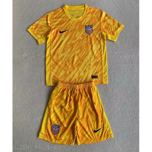 Vereinigte Staaten Torwart Fußballbekleidung Heimtrikot Kinder Copa America 2024 Kurzarm (+ kurze hosen)